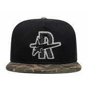 Rough play rhinestone logo snapback hat by ROUGH PLAY