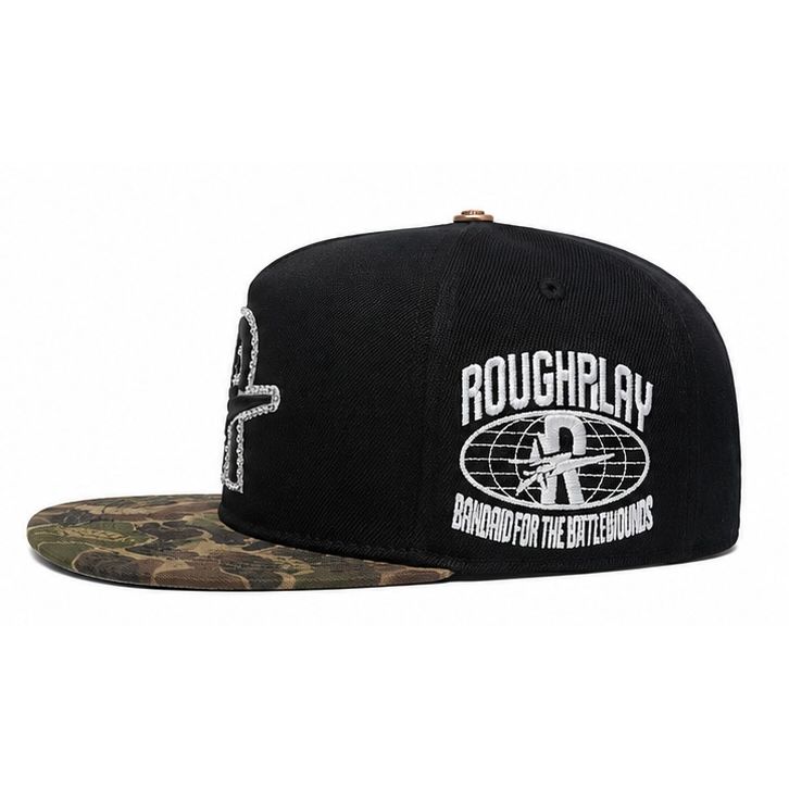 Rough play rhinestone logo snapback hat by ROUGH PLAY