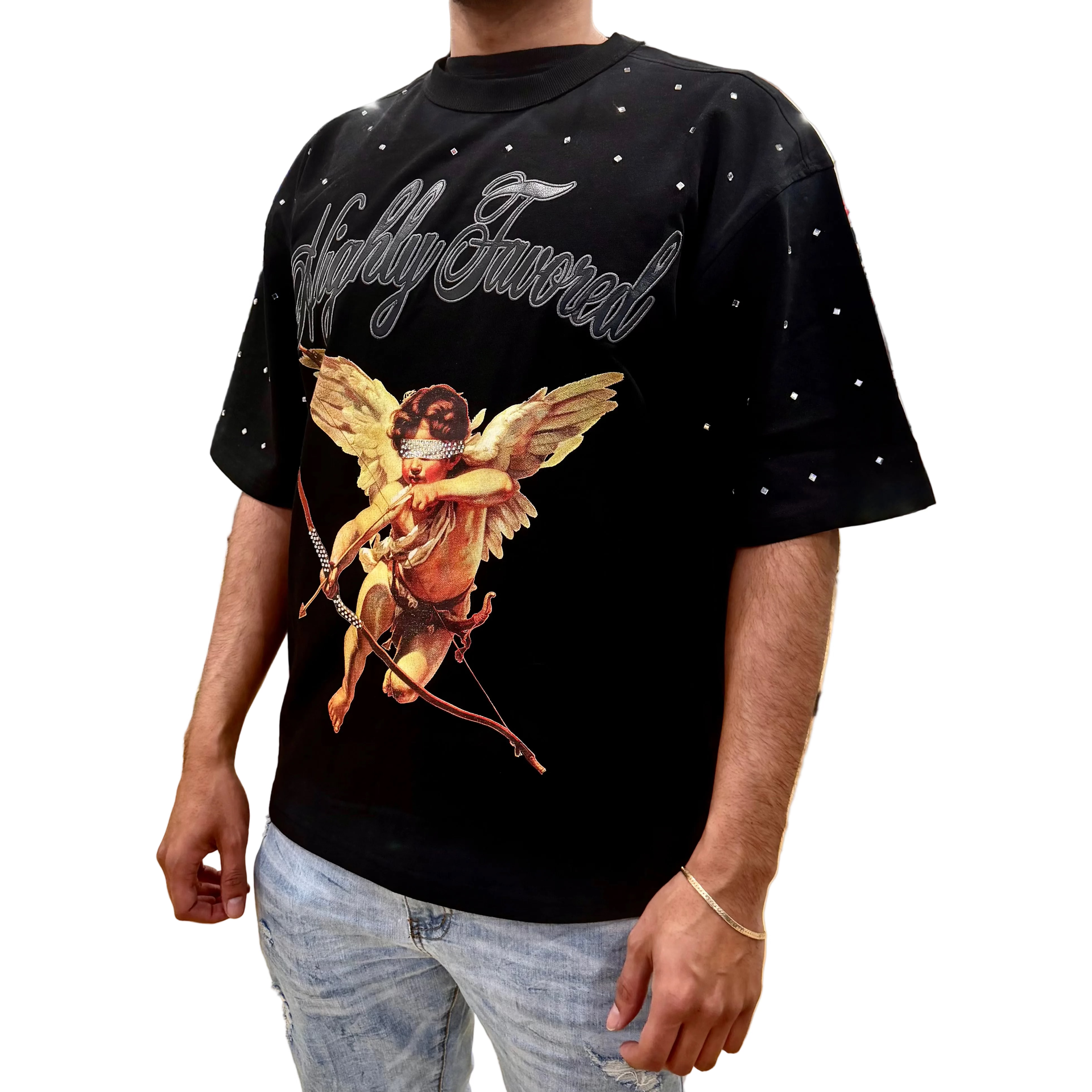 PJ Mark relaxed fit highly favored rhinestone t-shirt by PJ MARK