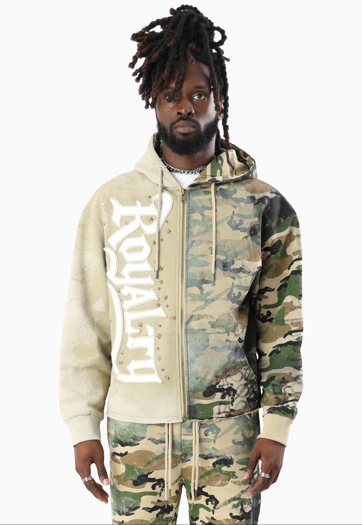Smoke rise royalty color block zip up hoodie by SMOKE RISE