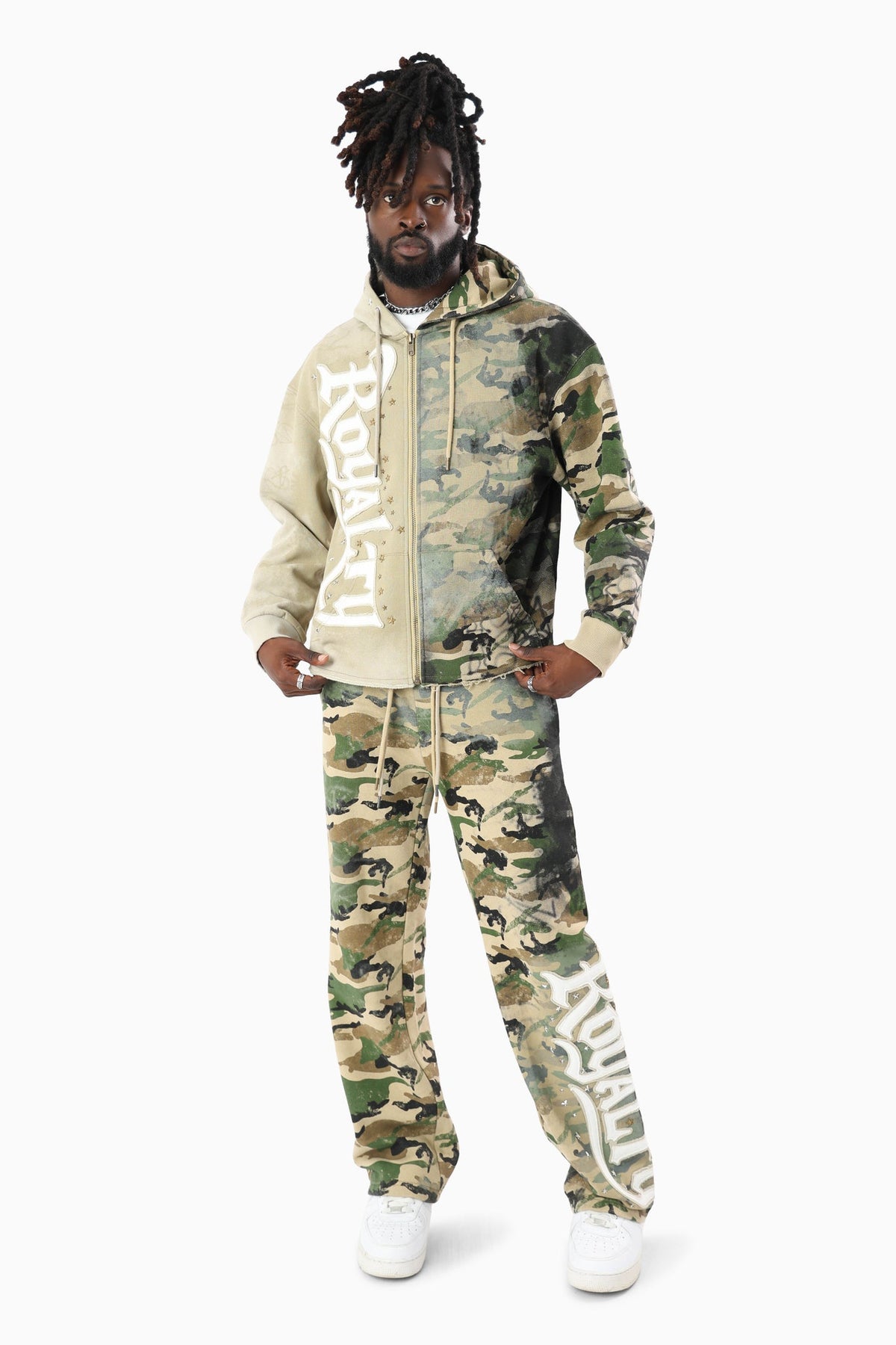 Smoke rise royalty color block zip up hoodie by SMOKE RISE