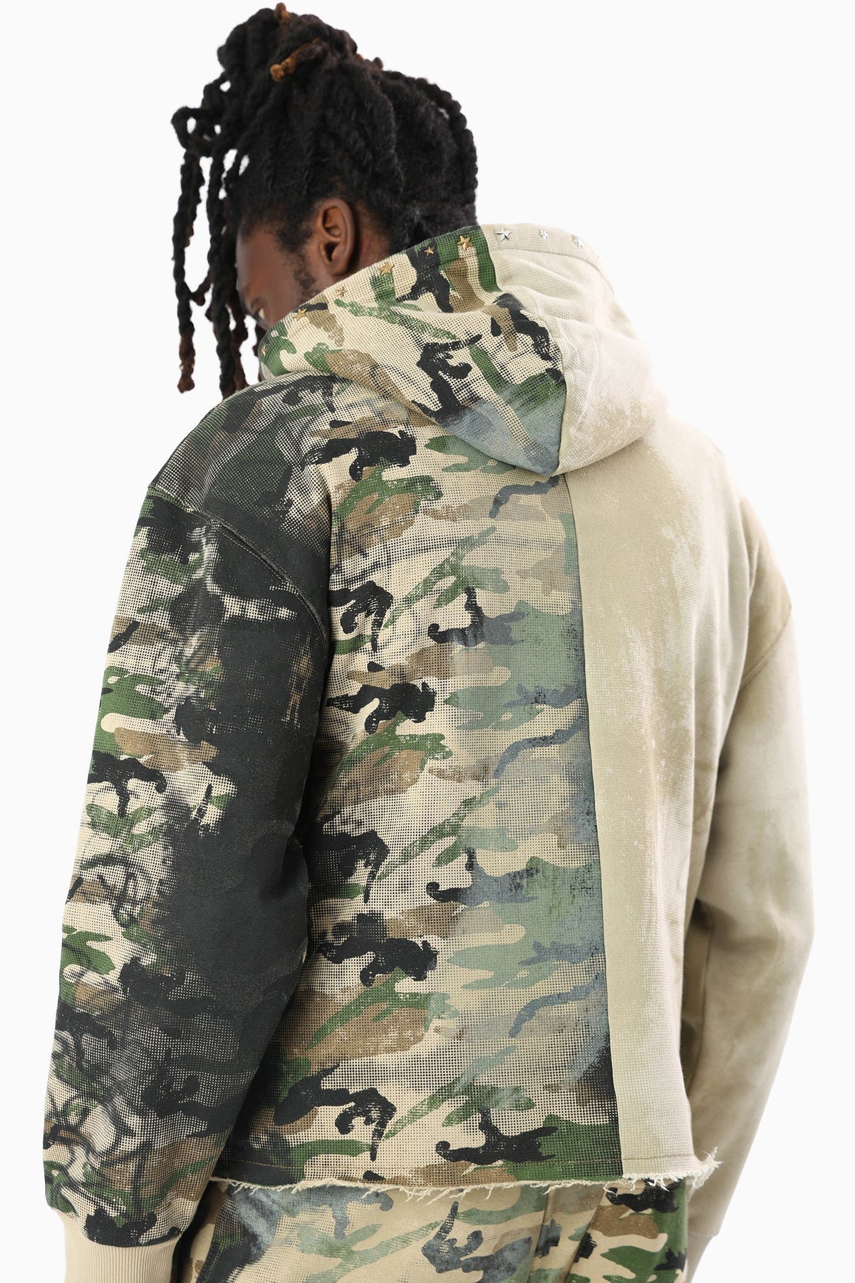 Smoke rise royalty color block zip up hoodie by SMOKE RISE