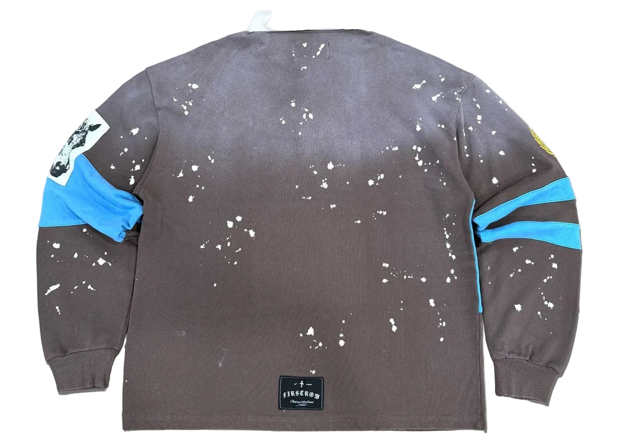First row washed embroidered polo shirt by FIRST ROW