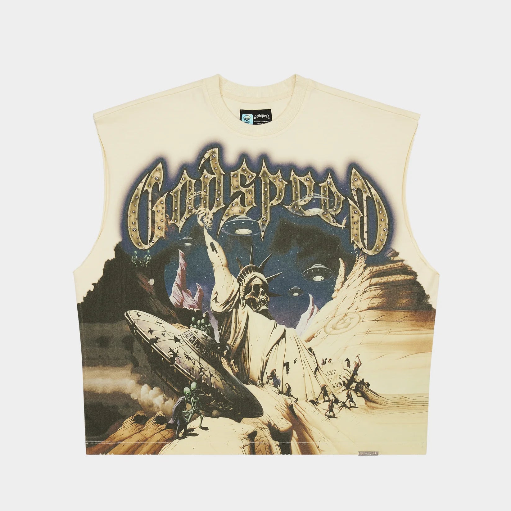 Godspeed the landing sleeveless t-shirt by GODSPEED