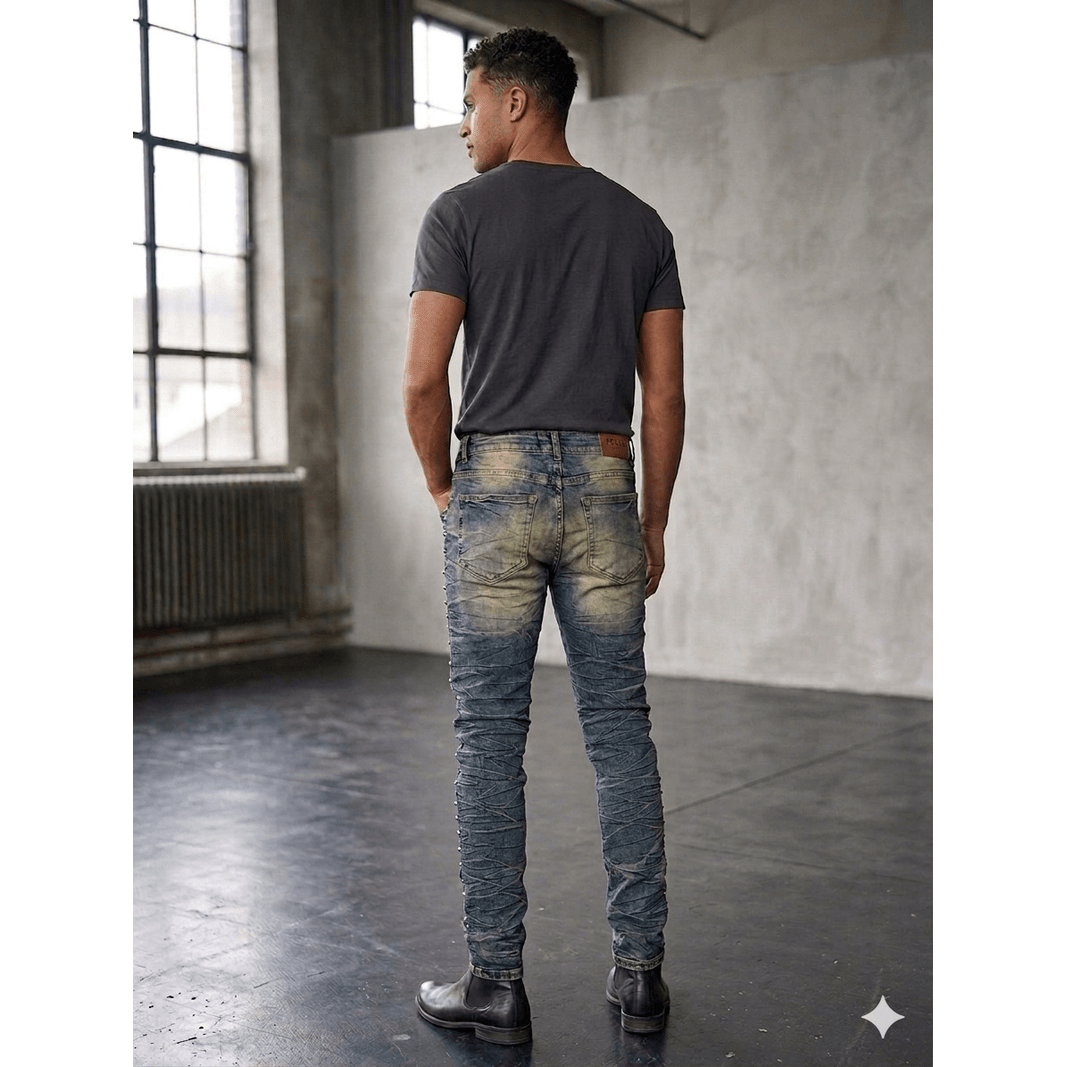 Focus studded slim fit denim - DENIM - Cityswagusa.com