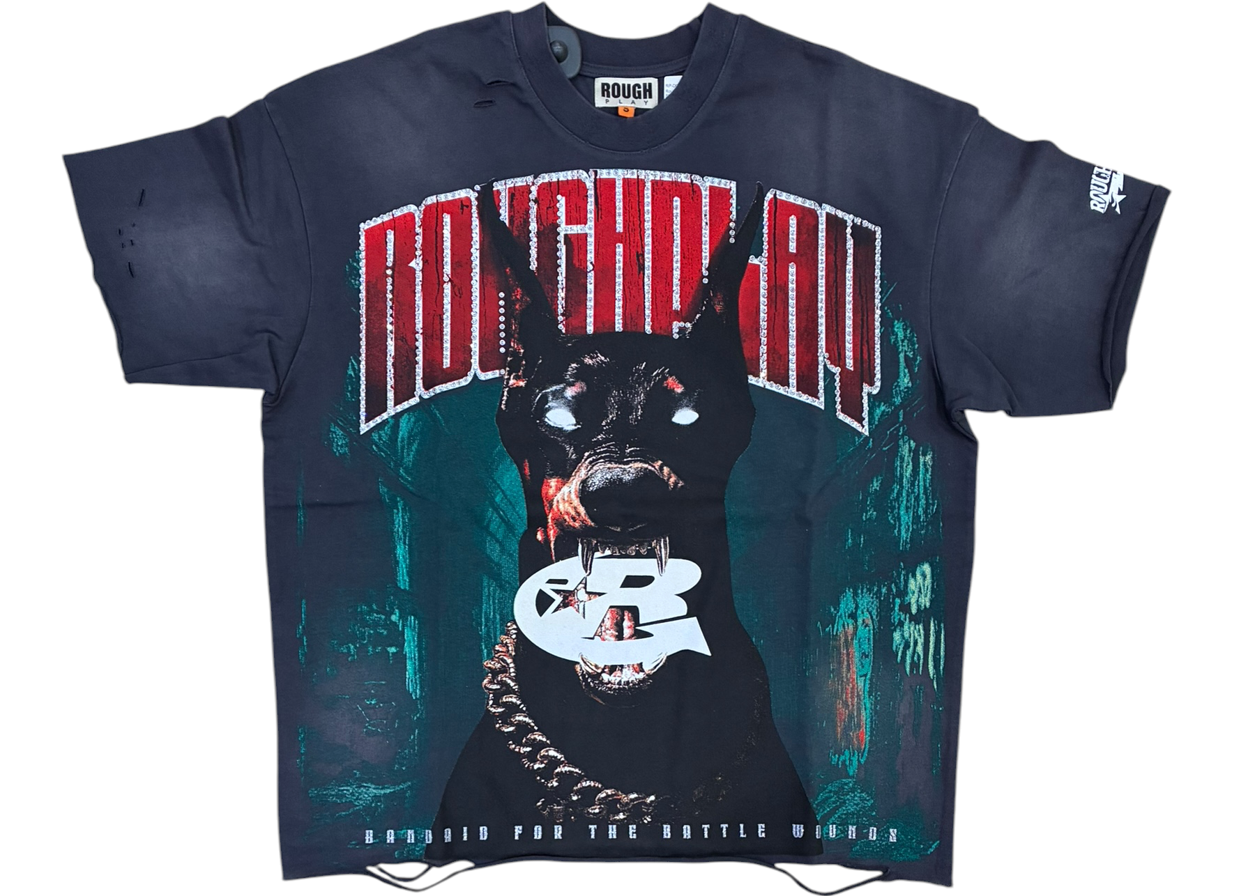 Rough play dog cover art t-shirt by ROUGH PLAY
