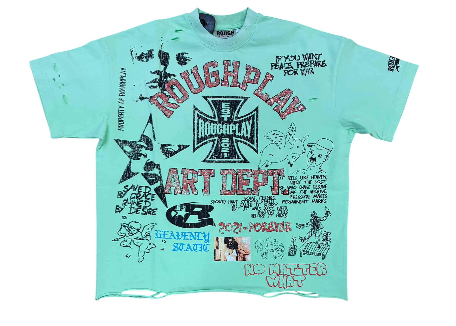 Rough play art dept lime t-shirt by ROUGH PLAY