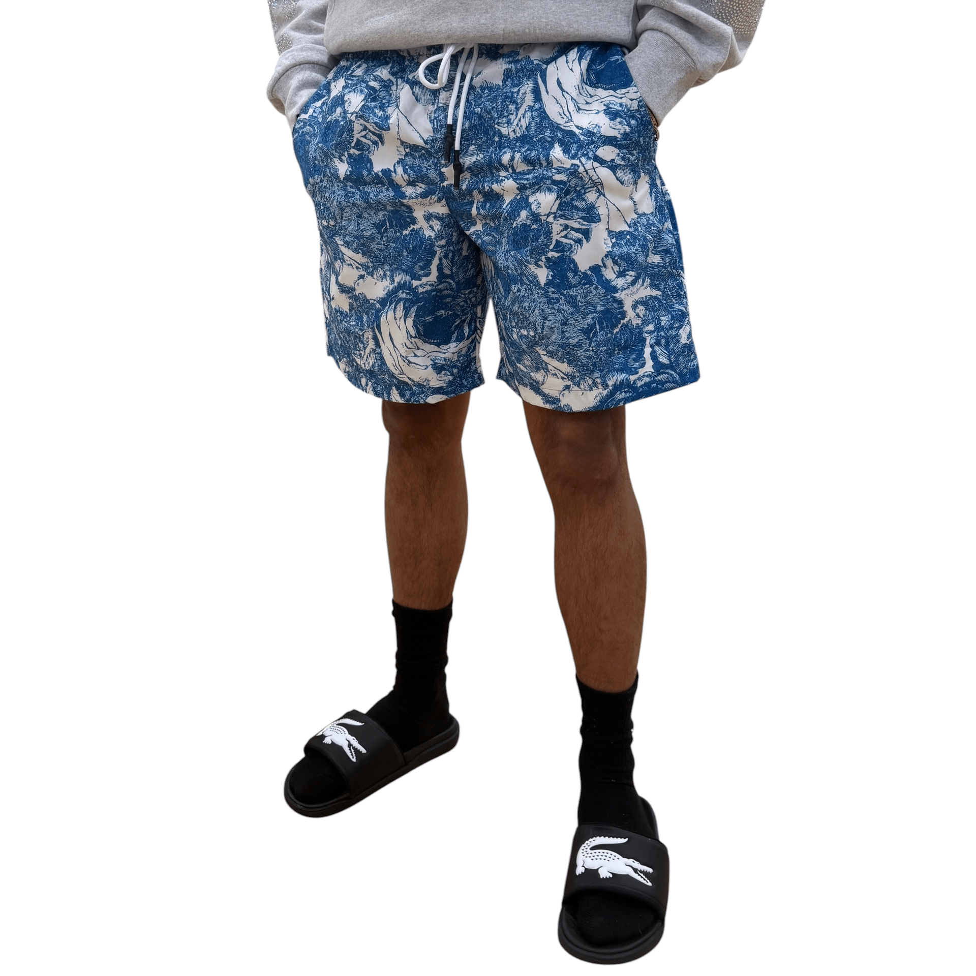 Jordan Craig blue floral beach shorts - SHORTS - Cityswagusa.com