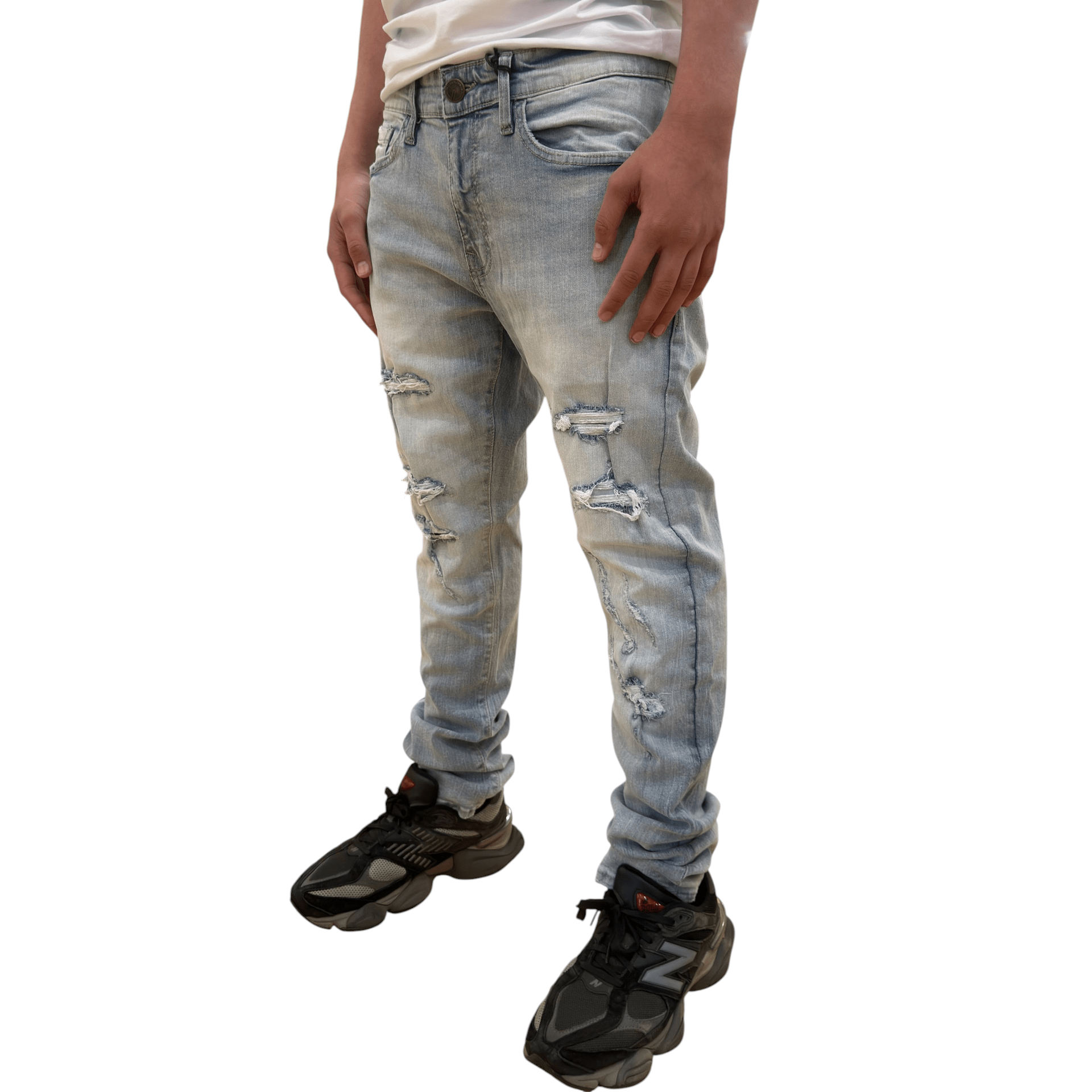 Dash slim fit lightly distressed denim - DENIM - Cityswagusa.com