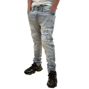 Dash slim fit lightly distressed denim - DENIM - Cityswagusa.com