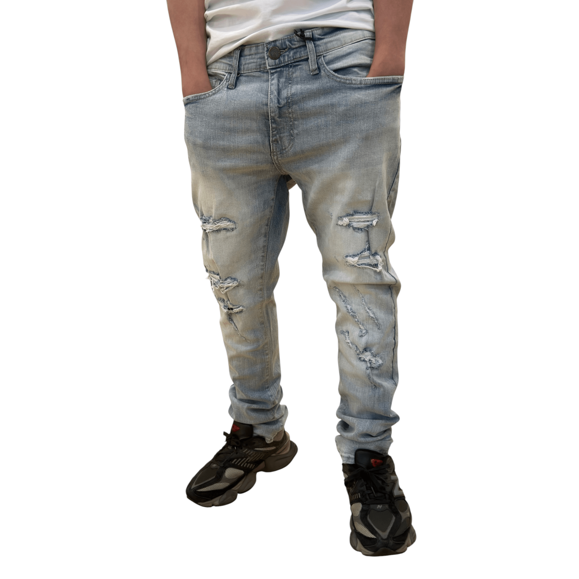 Dash slim fit lightly distressed denim - DENIM - Cityswagusa.com