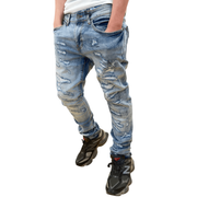 Dash heavy rip and repair slim fit denim - DENIM - Cityswagusa.com