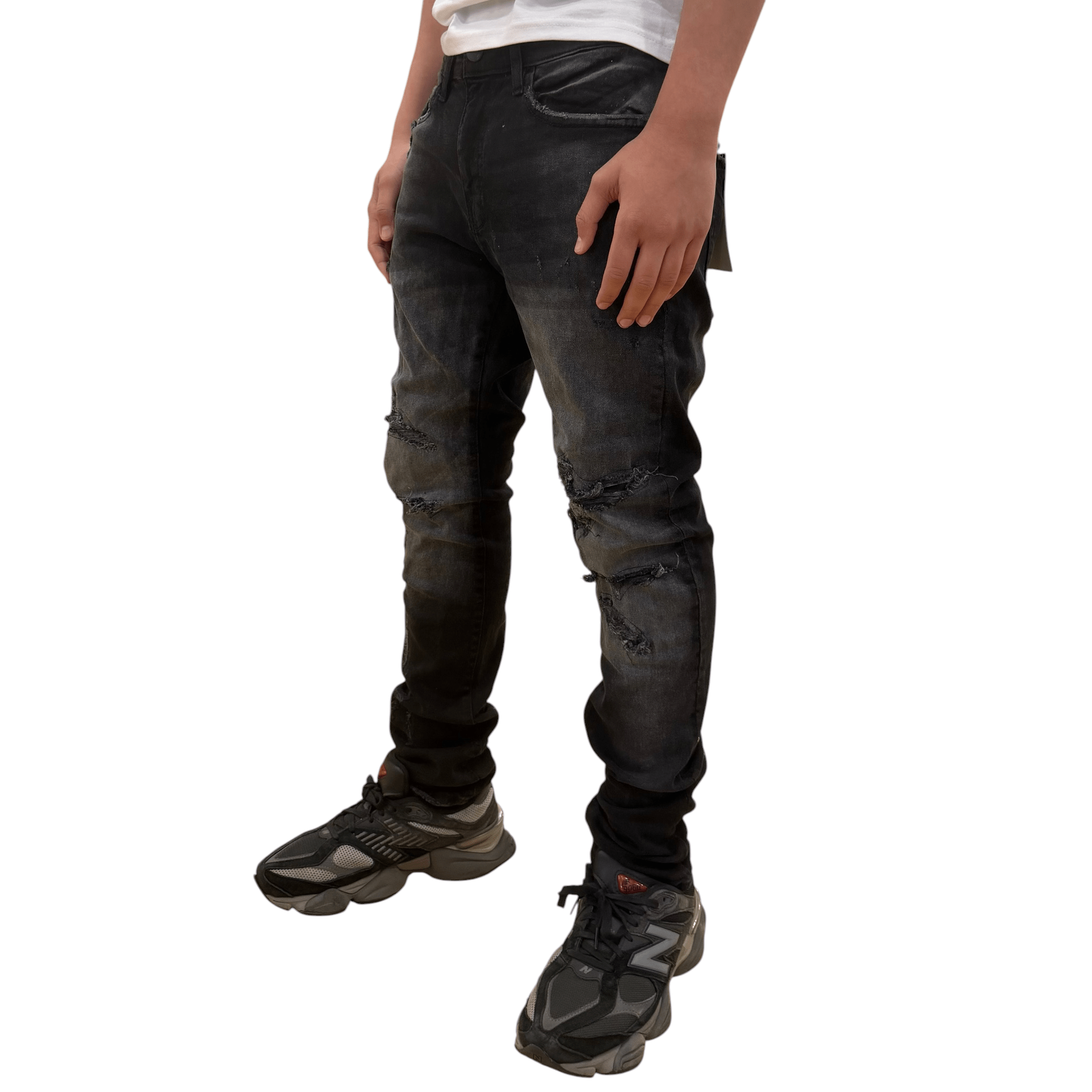 Dash slim fit distressed denim - DENIM - Cityswagusa.com
