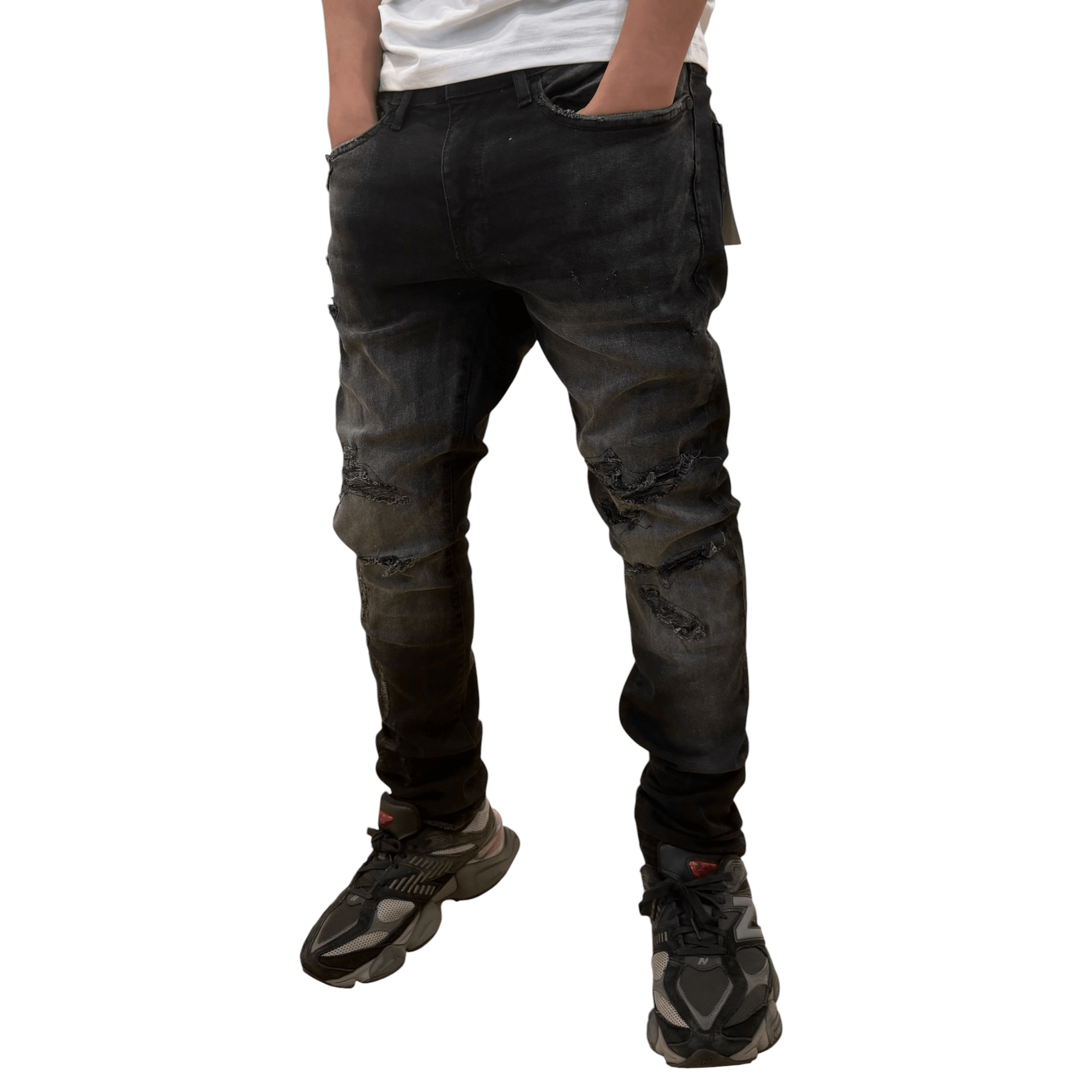 Dash slim fit distressed denim - DENIM - Cityswagusa.com