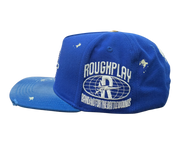 Roughplay rhinestone logo paint splatter snapback hat by ROUGH PLAY