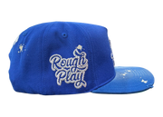 Roughplay rhinestone logo paint splatter snapback hat by ROUGH PLAY