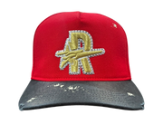 Roughplay rhinestone logo paint splatter snapback hat by ROUGH PLAY