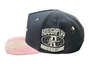 Roughplay rhinestone logo paint splatter snapback hat by ROUGH PLAY