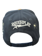 Roughplay rhinestone logo paint splatter snapback hat by ROUGH PLAY