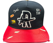 Roughplay ny logos paint splatter snapback hat by ROUGH PLAY