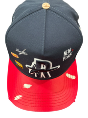 Roughplay ny logos paint splatter snapback hat by ROUGH PLAY