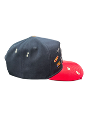 Roughplay ny logos paint splatter snapback hat by ROUGH PLAY