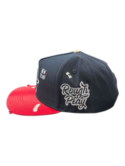 Roughplay ny logos paint splatter snapback hat by ROUGH PLAY