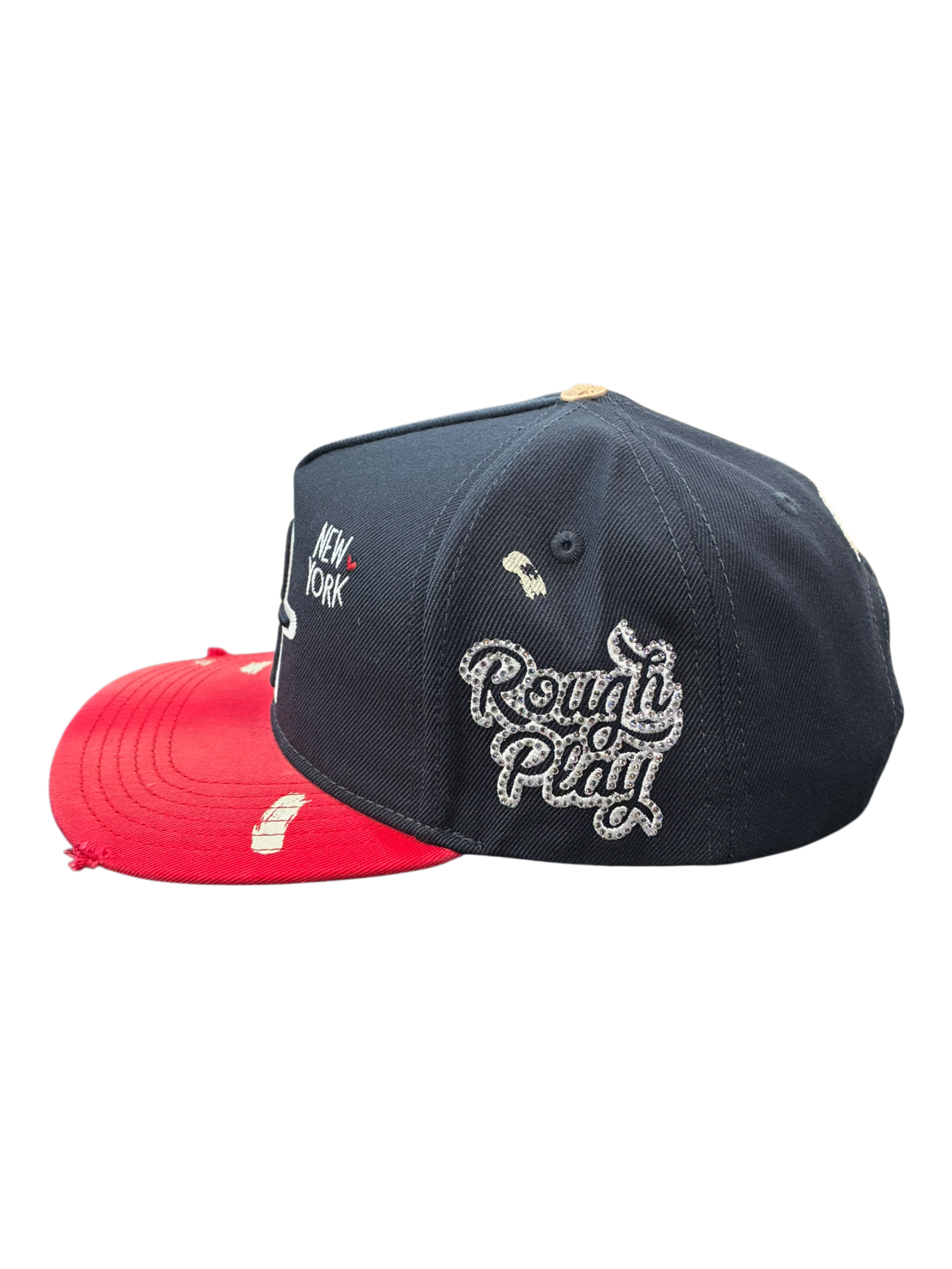 Roughplay ny logos paint splatter snapback hat by ROUGH PLAY