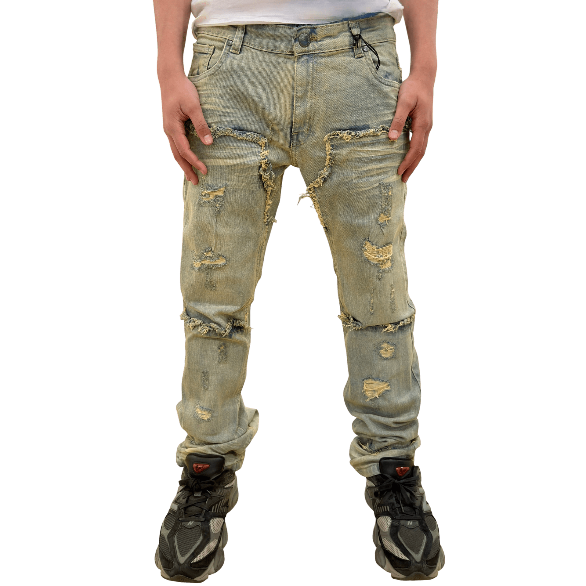 Dash heavy distressed stretch denim - DENIM - Cityswagusa.com