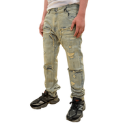 Dash heavy distressed stretch denim - DENIM - Cityswagusa.com