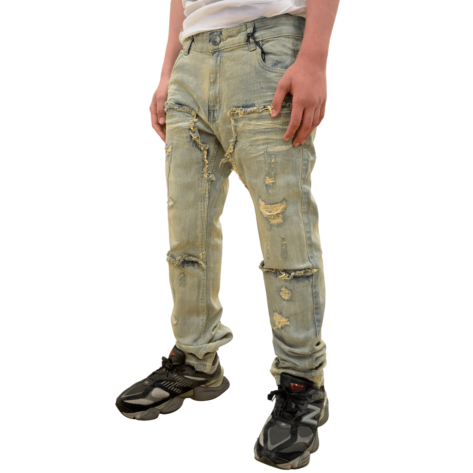 Dash heavy distressed stretch denim - DENIM - Cityswagusa.com