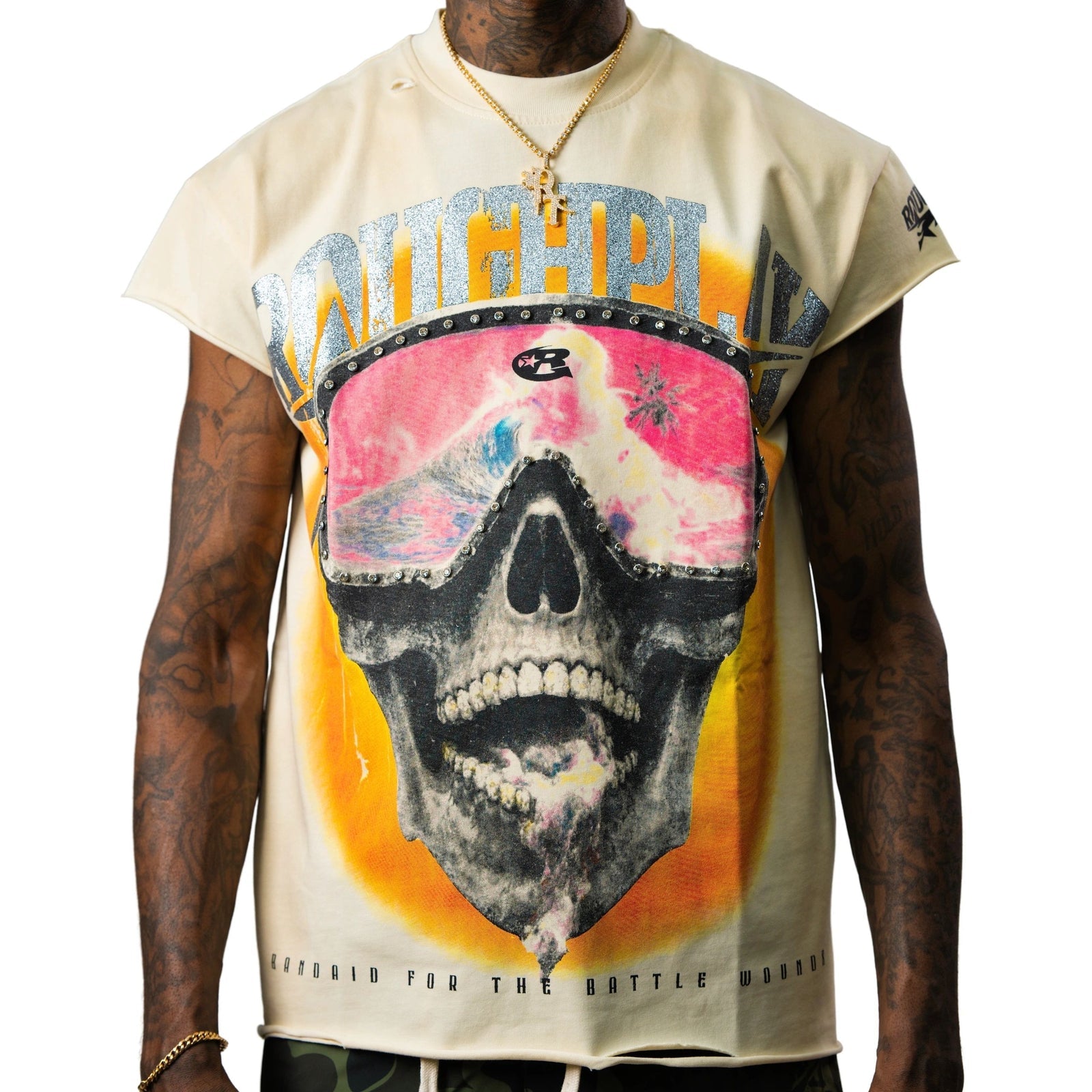 Rough Play skull goggles sleevless t-shirt - TANK TOP - Cityswagusa.com