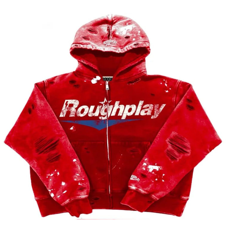 Roughplay logo zip up hoodie by ROUGH PLAY