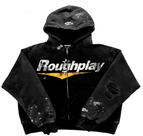 Roughplay logo zip up hoodie by ROUGH PLAY