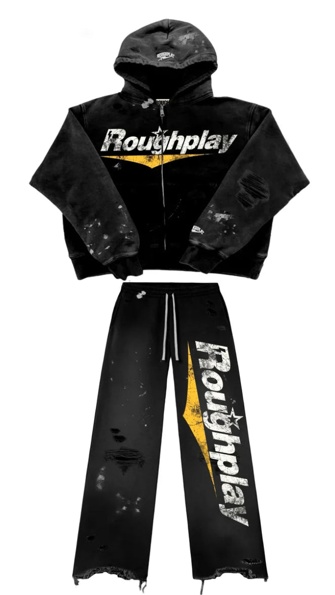 Roughplay logo zip up hoodie by ROUGH PLAY