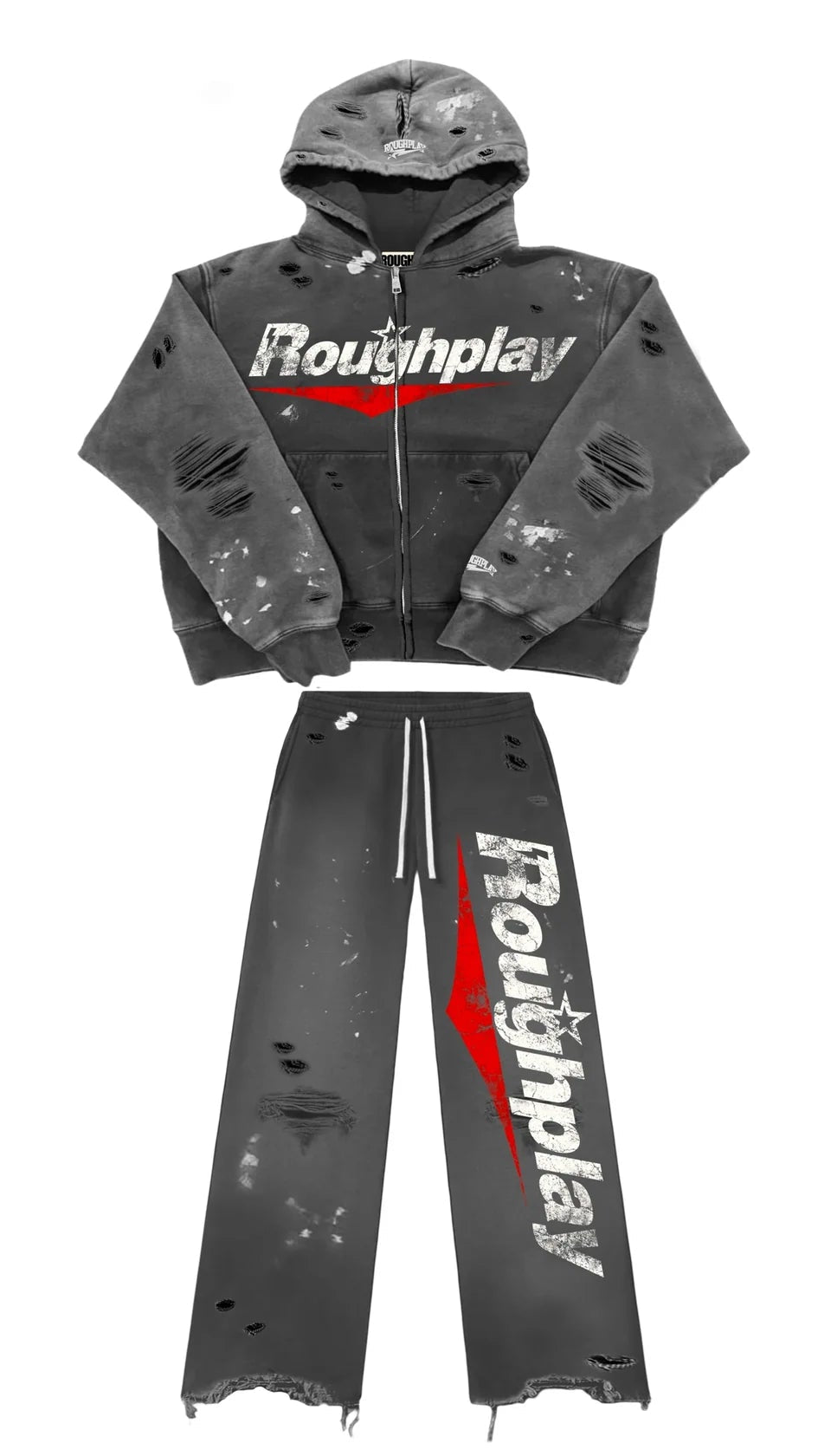 Roughplay logo zip up hoodie by ROUGH PLAY