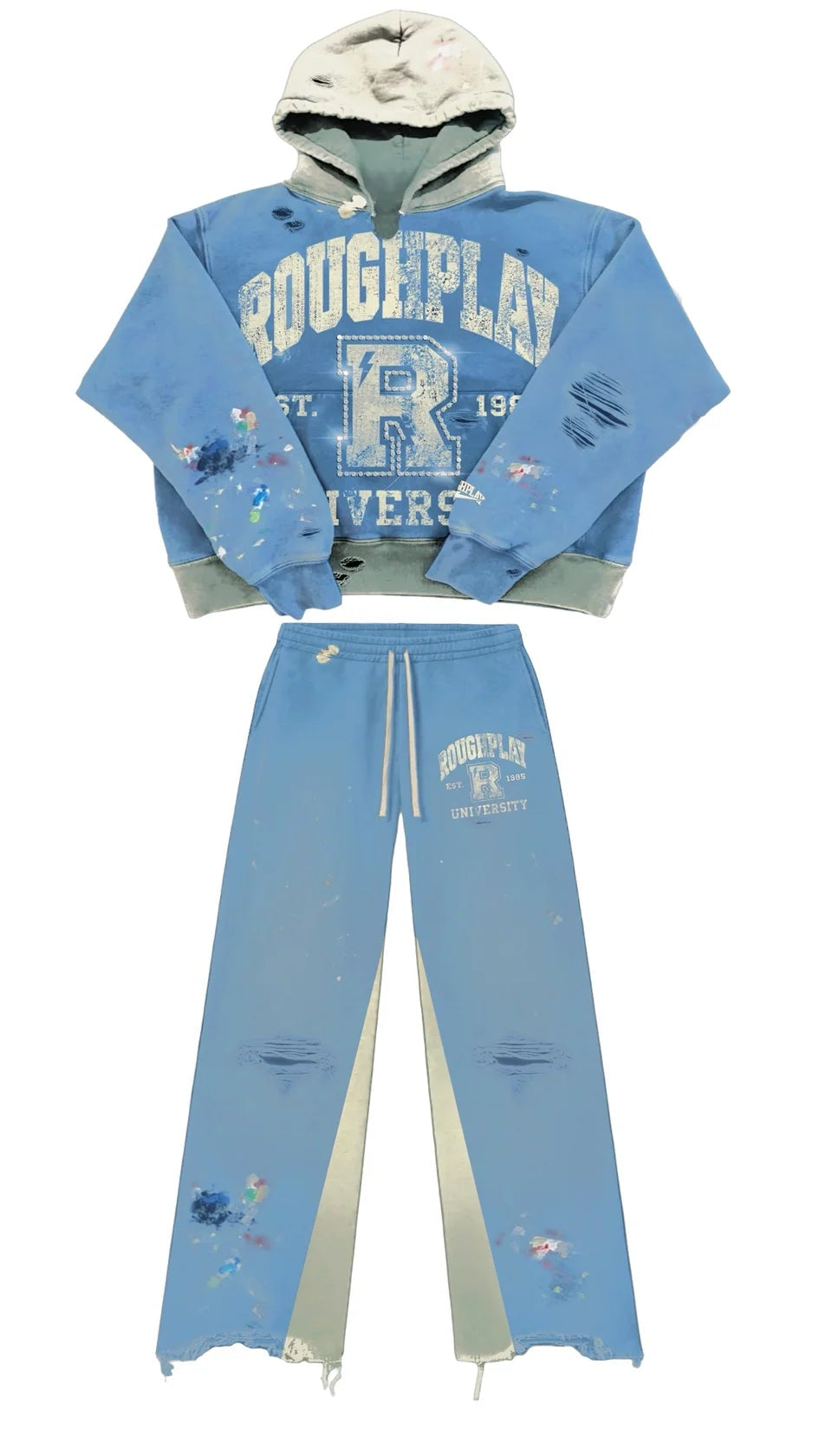 Roughplay two tone sweat pant by ROUGH PLAY