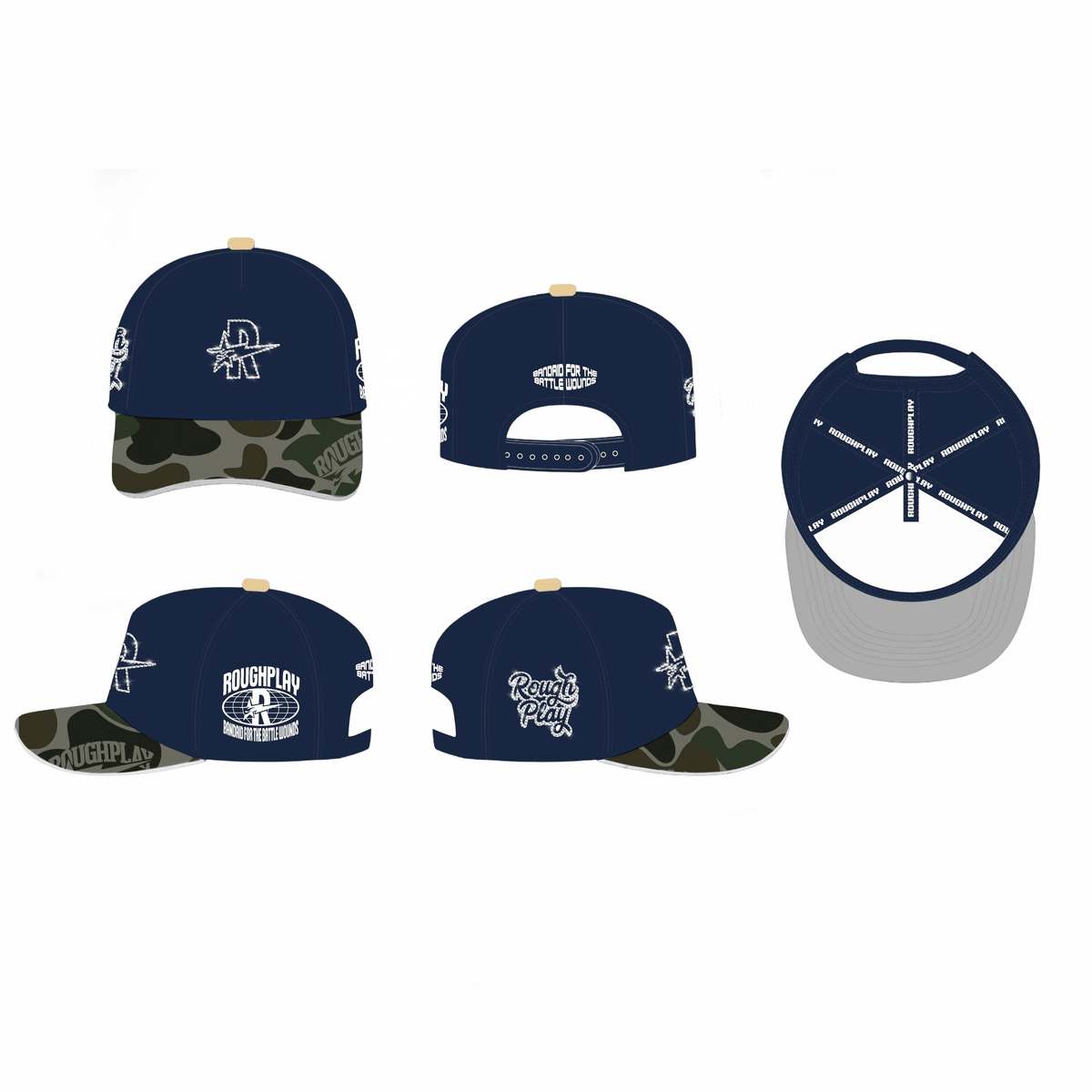 Roughplay rhinestone logo snapback hat - HATS - Cityswagusa.com