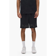 Purple brand crystal textured logo french terry shorts - SHORTS - Cityswagusa.com