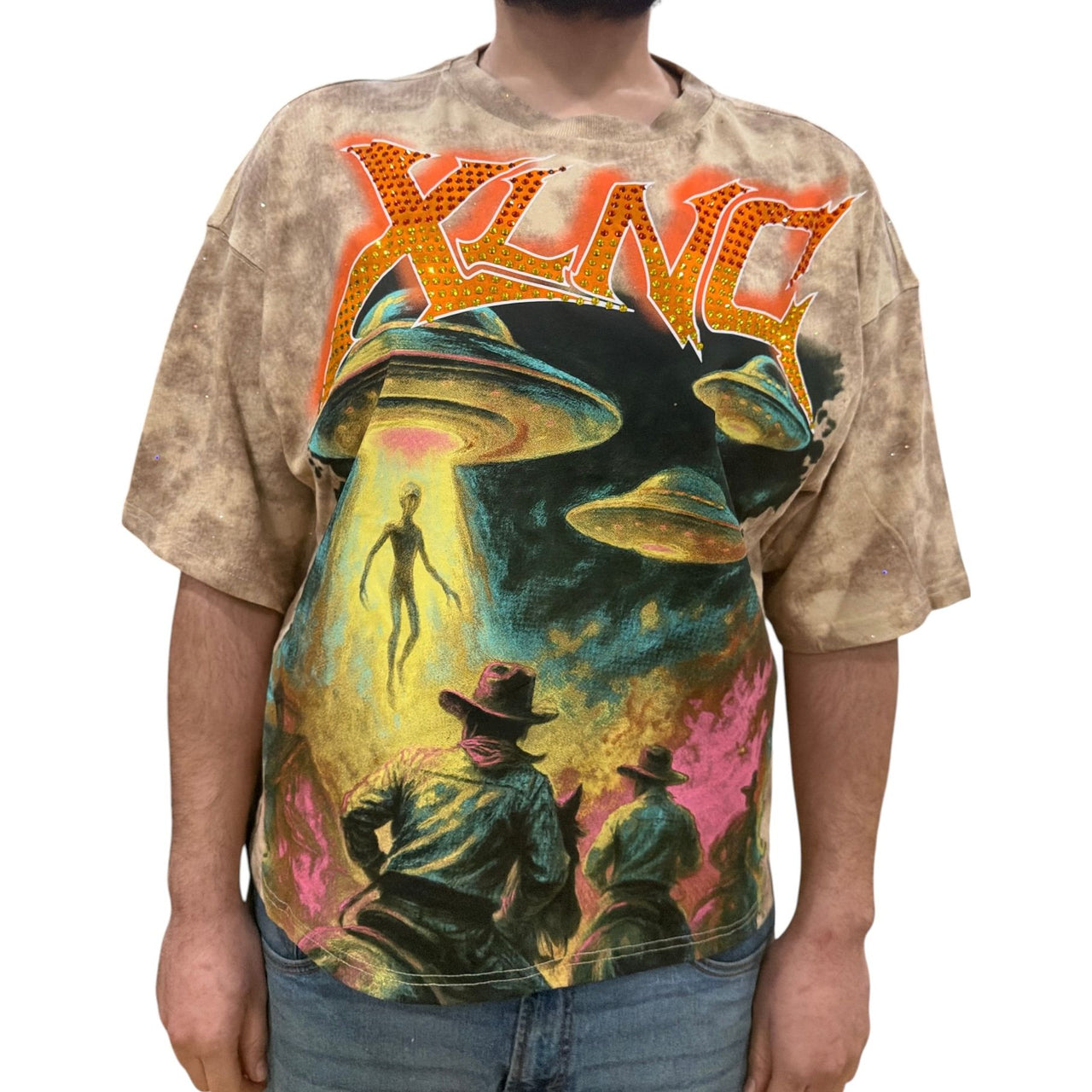 PJ Mark relaxed fit XLNC graphic rhinestone sparkly t-shirt - T - SHIRT - Cityswagusa.com