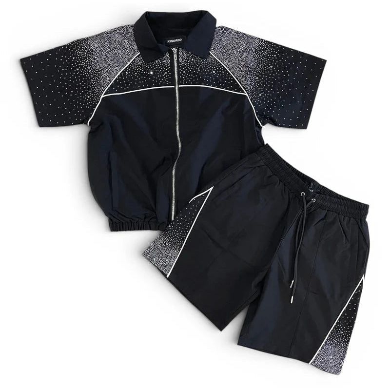 Kindred rhinestone nylon short sleeve set - SHIRT S/S - Cityswagusa.com