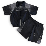 Kindred rhinestone nylon short sleeve set - SHIRT S/S - Cityswagusa.com
