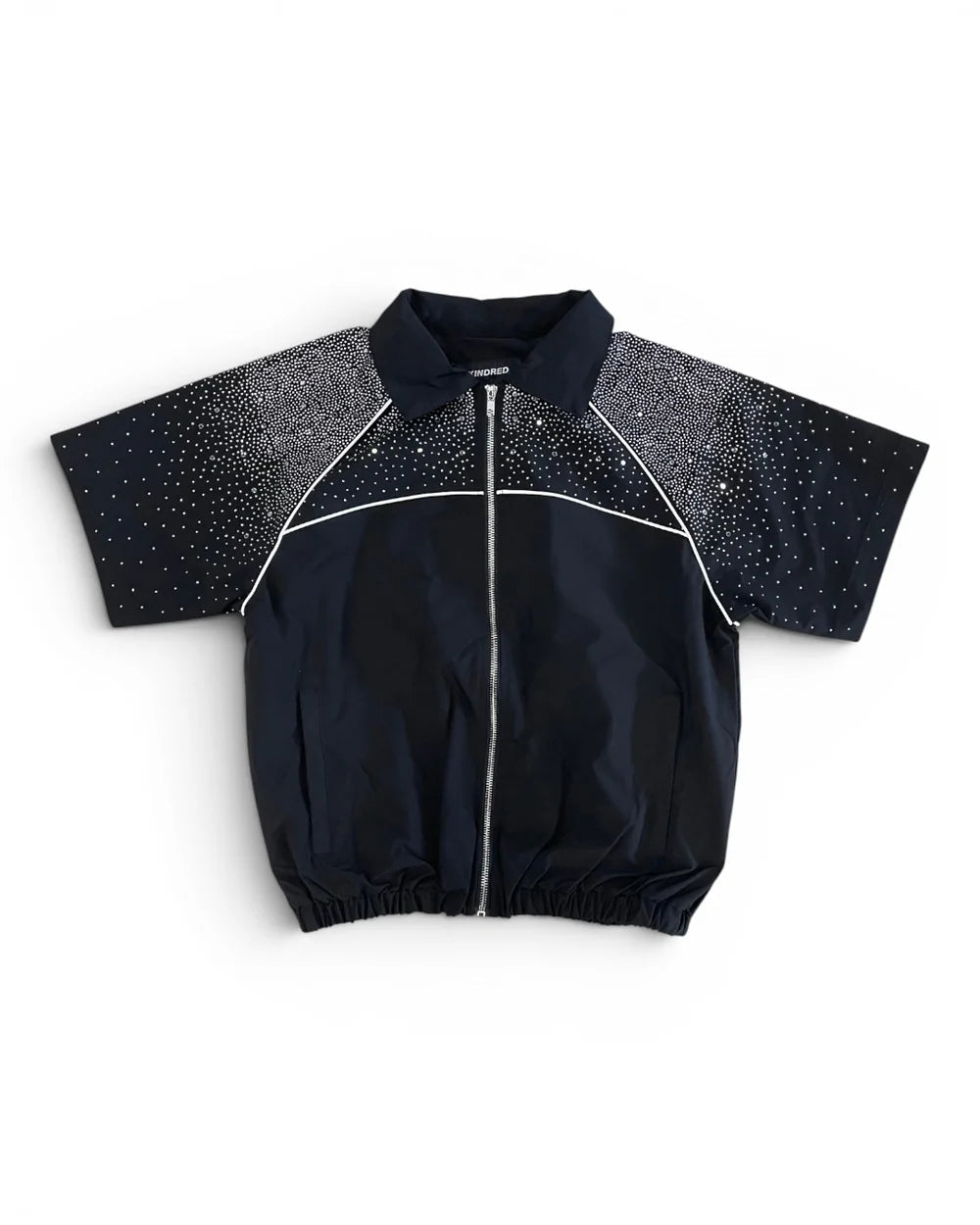 Kindred rhinestone nylon zip up shirt by KINDRED