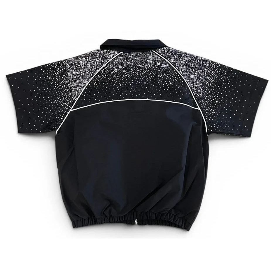 Kindred rhinestone nylon zip up shirt - SHIRT S/S - Cityswagusa.com