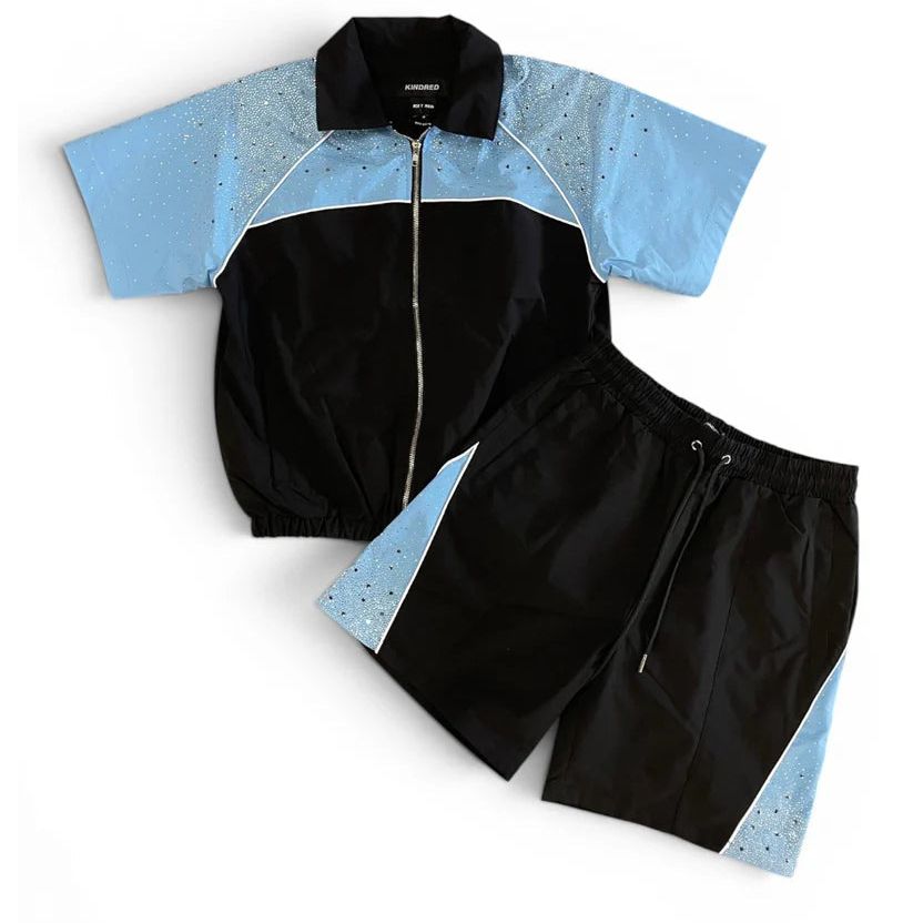 Kindred rhinestone nylon short sleeve set - SHORTS - Cityswagusa.com
