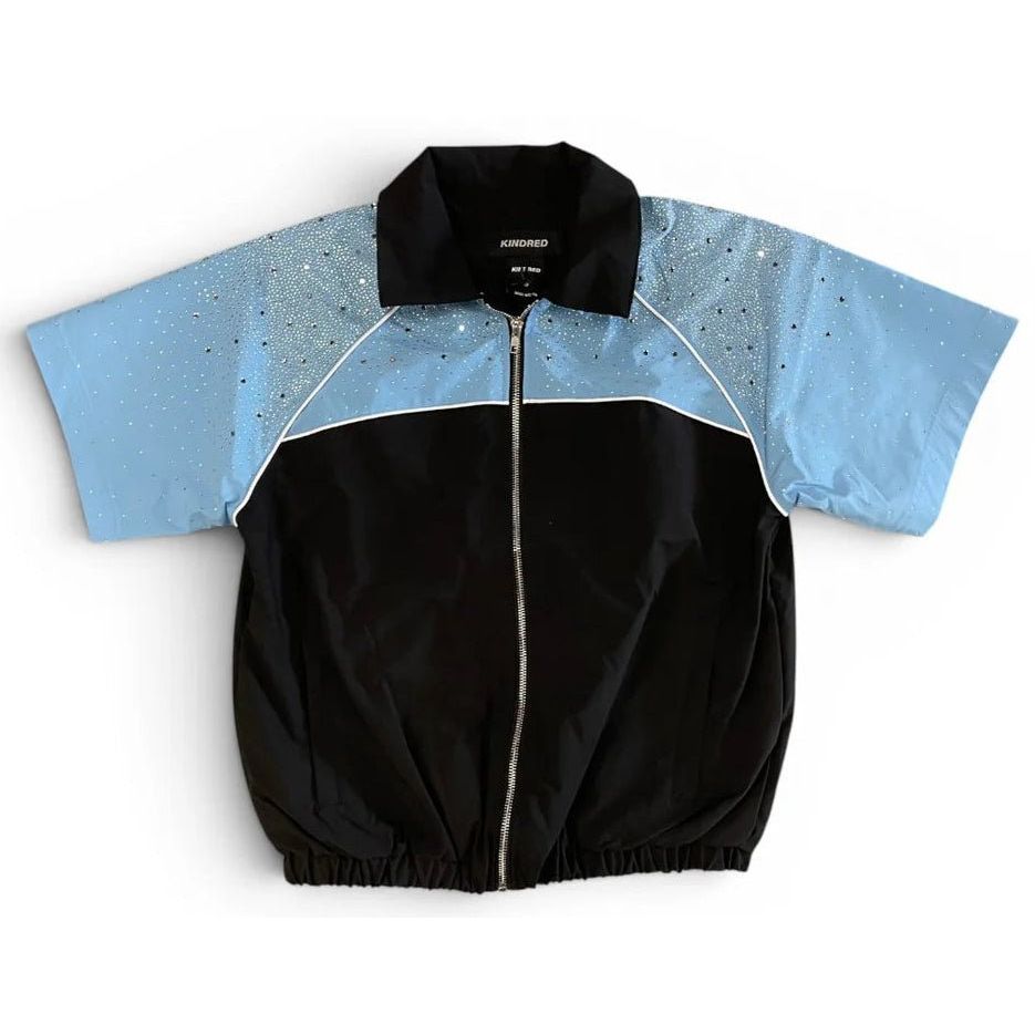 Kindred rhinestone nylon zip up shirt - SHIRT S/S - Cityswagusa.com