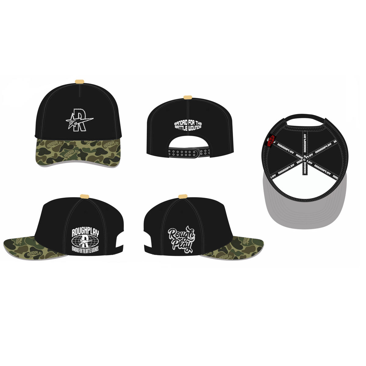 Roughplay rhinestone logo snapback hat - HATS - Cityswagusa.com
