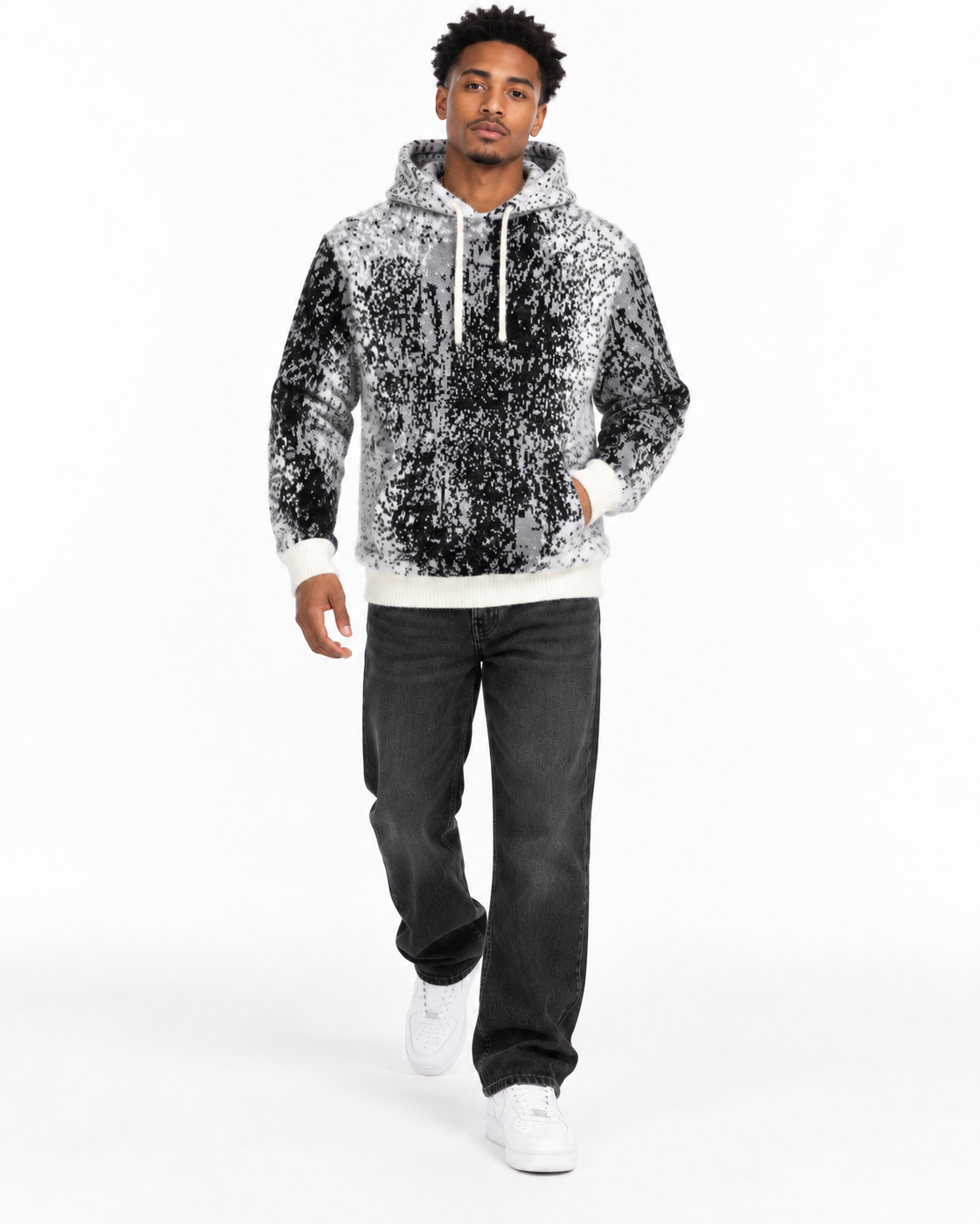 One in a million mohair pullover hoodie by ONE IN A MILLION