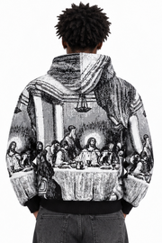 One in a million knit last supper pullover hoodie by ONE IN A MILLION