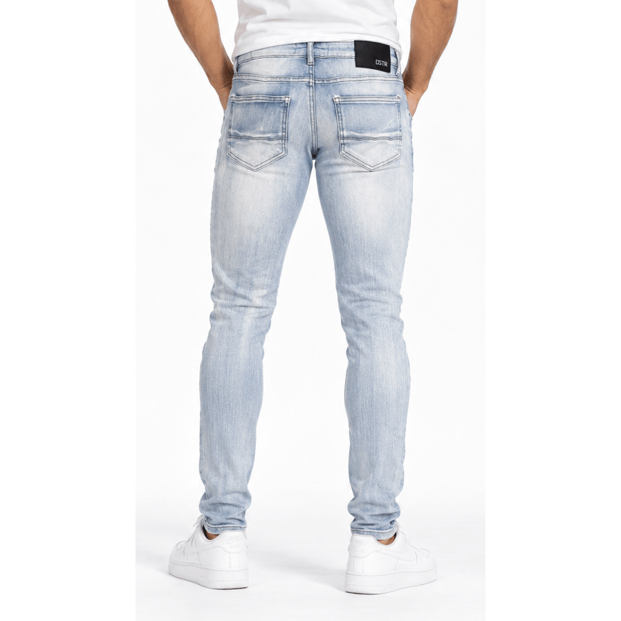 Dztr light distressed skinny fit denim - DENIM - Cityswagusa.com